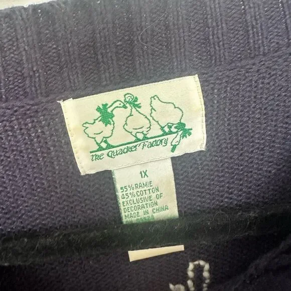 The Quacker Factory Women’s 1X Snowman Christmas Holiday Vintage Sweater grandma - Picture 2 of 4